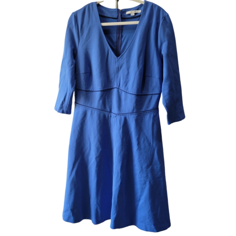Boden Bryony Blue Heavy Knit Dress Size 14R